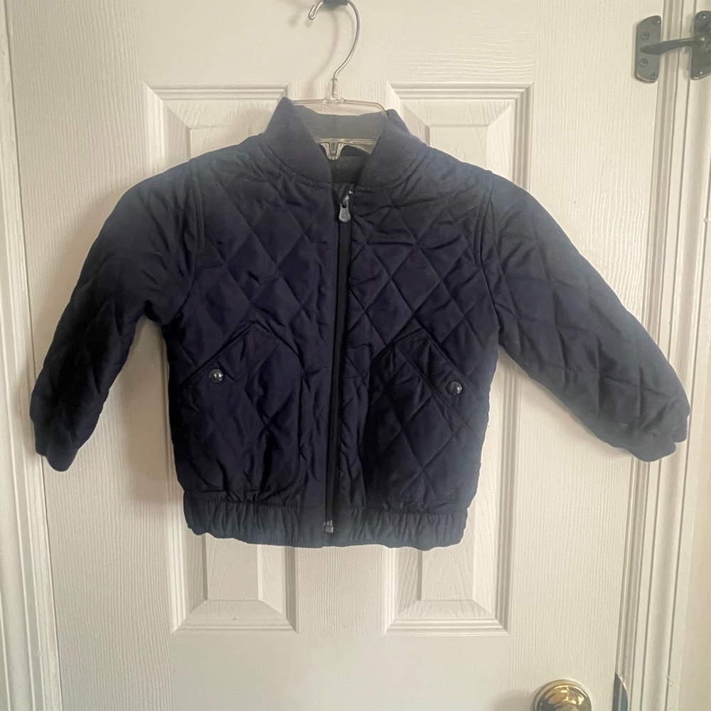 Kids Navy Blue Quilted Jacket